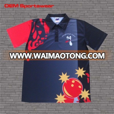 China wholesale clothing custom men bowling polo shirt